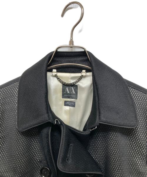 ARMANI EXCHANGE（アルマーニ エクスチェンジ）ARMANI EXCHANGE (アルマーニ エクスチェンジ) メッシュトレンチコート ブラック サイズ:Lの古着・服飾アイテム