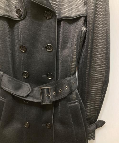ARMANI EXCHANGE（アルマーニ エクスチェンジ）ARMANI EXCHANGE (アルマーニ エクスチェンジ) メッシュトレンチコート ブラック サイズ:Lの古着・服飾アイテム
