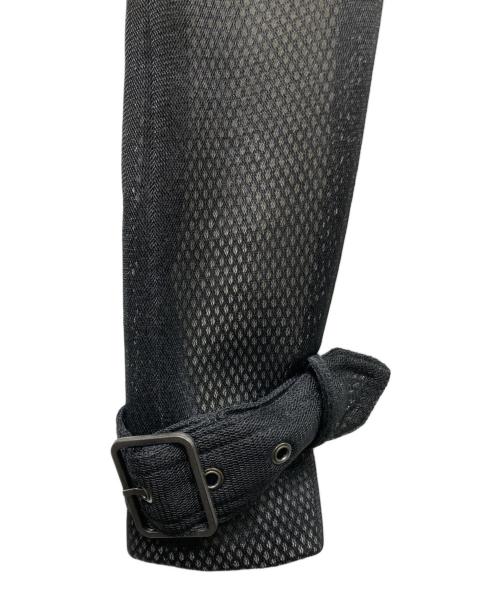 ARMANI EXCHANGE（アルマーニ エクスチェンジ）ARMANI EXCHANGE (アルマーニ エクスチェンジ) メッシュトレンチコート ブラック サイズ:Lの古着・服飾アイテム