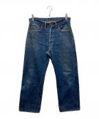 LEVI'Sリーバイス）の古着「50's 501XX セルビッチデニム　/ 54年 / 革パッチ / Vステッチ / ポケット裏シングルステッチ / オフセット / 通常R / フライボタン裏点々刻印 / 両面均等V」｜インディゴ
