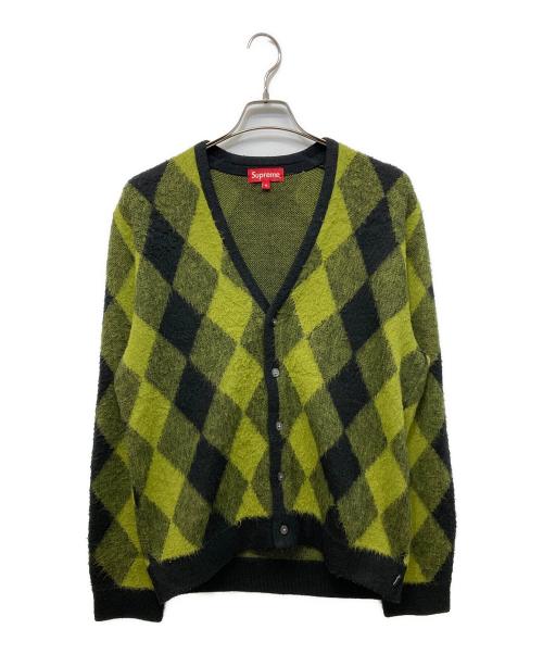 SUPREME（シュプリーム）SUPREME (シュプリーム) Brushed Argyle Cardigan グリーン×ブラック サイズ:Mの古着・服飾アイテム