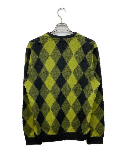 SUPREME（シュプリーム）SUPREME (シュプリーム) Brushed Argyle Cardigan グリーン×ブラック サイズ:Mの古着・服飾アイテム
