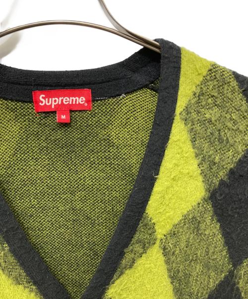 SUPREME（シュプリーム）SUPREME (シュプリーム) Brushed Argyle Cardigan グリーン×ブラック サイズ:Mの古着・服飾アイテム