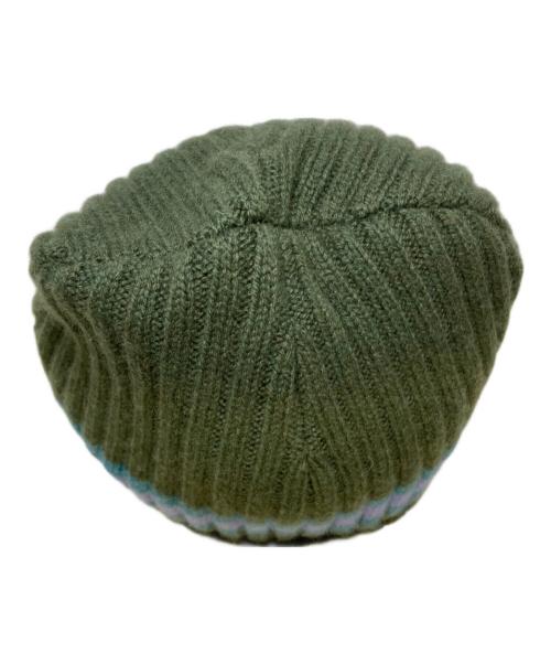 SUPREME（シュプリーム）Supreme (シュプリーム) Stripe Cashmere Beanie オリーブの古着・服飾アイテム