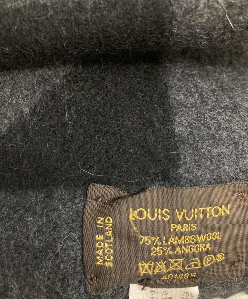 LOUIS VUITTON（ルイ ヴィトン）LOUIS VUITTON (ルイ ヴィトン) エシャルプ・カーディフ ブラック×グレーの古着・服飾アイテム