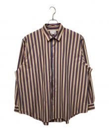KANEMASA PHIL.（カネマサフィル）の古着「46G Atmosphere Stripe L/S Shirt」｜ベージュ×ブルー