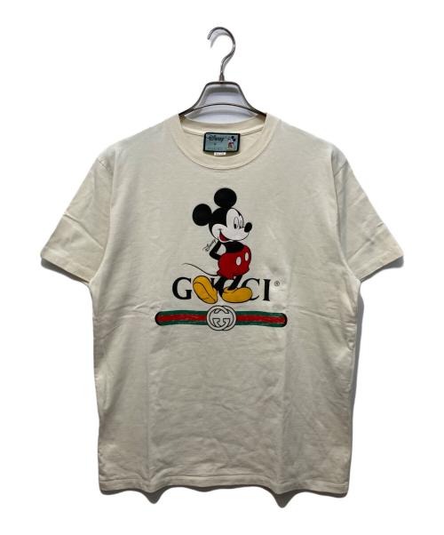 GUCCI（グッチ）GUCCI (グッチ) DISNEY (ディズニー) ミッキーロゴTシャツ ホワイト サイズ:Mの古着・服飾アイテム