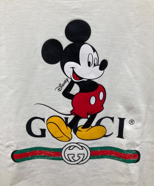 GUCCI（グッチ）GUCCI (グッチ) DISNEY (ディズニー) ミッキーロゴTシャツ ホワイト サイズ:Mの古着・服飾アイテム