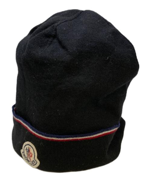 MONCLER（モンクレール）MONCLER (モンクレール) トリコロールラインニット帽 ブラックの古着・服飾アイテム