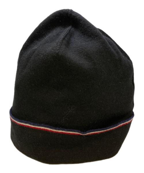 MONCLER（モンクレール）MONCLER (モンクレール) トリコロールラインニット帽 ブラックの古着・服飾アイテム