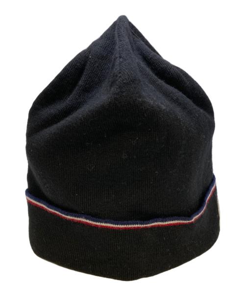MONCLER（モンクレール）MONCLER (モンクレール) トリコロールラインニット帽 ブラックの古着・服飾アイテム