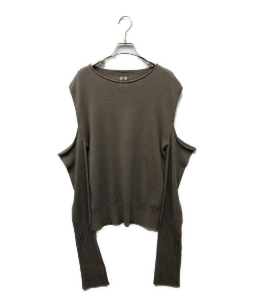 RICK OWENS（リックオウエンス）RICK OWENS (リックオウエンス) Cape-Sleeve Sweater グレー サイズ:Lの古着・服飾アイテム