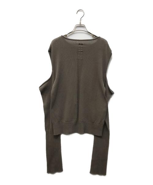 RICK OWENS（リックオウエンス）RICK OWENS (リックオウエンス) Cape-Sleeve Sweater グレー サイズ:Lの古着・服飾アイテム