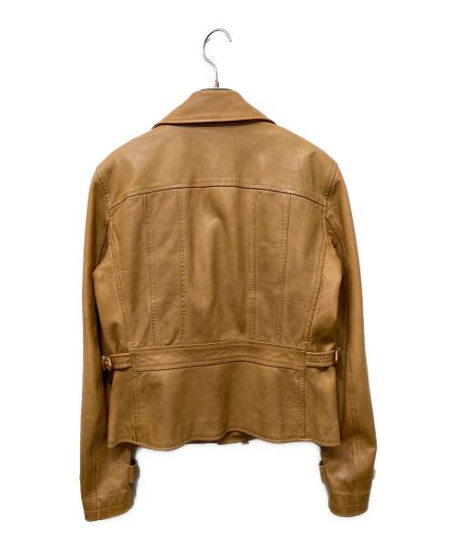 POLO RALPH LAUREN（ポロ・ラルフローレン）POLO RALPH LAUREN (ポロ・ラルフローレン) レザーダブルライダースジャケット ベージュ サイズ:XSの古着・服飾アイテム