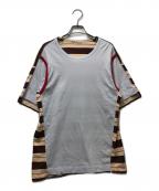MARNIマルニ）の古着「ボーダー切替Tシャツ」｜ブルー