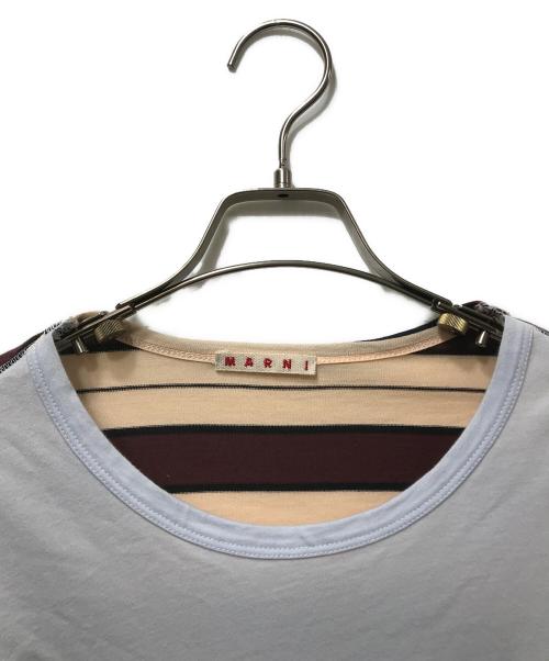 MARNI（マルニ）MARNI (マルニ) ボーダー切替Tシャツ ブルー サイズ:40の古着・服飾アイテム