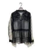 Maison Margielaメゾンマルジェラ）の古着「レース切替チュールシャツ」｜ブラック