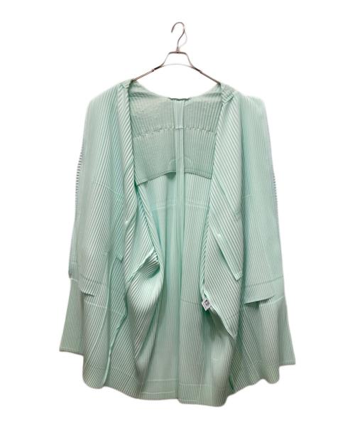 HOMME PLISSE ISSEY MIYAKE（オム プリッセ イッセイ ミヤケ）HOMME PLISSE ISSEY MIYAKE (オム プリッセ イッセイ ミヤケ) MONTHLY COLOR JANUARYコート ミントグリーン サイズ:SIZE 3の古着・服飾アイテム