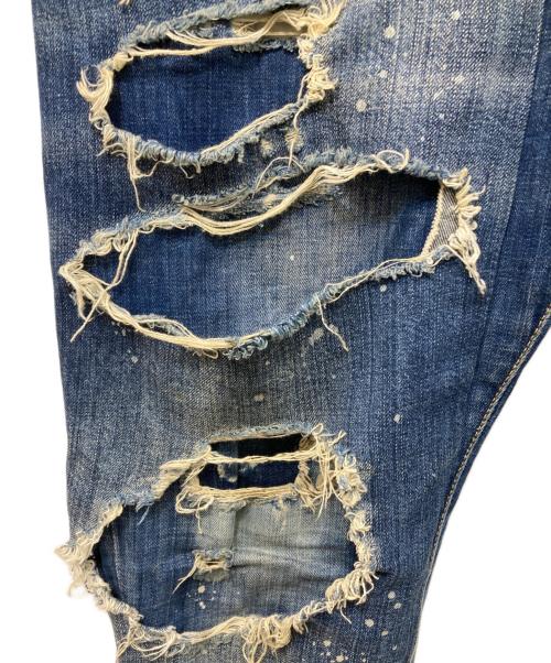 DSQUARED2（ディースクエアード）DSQUARED2 (ディースクエアード) Glam Head Jean ダメージ加工デニムパンツ インディゴ サイズ:48の古着・服飾アイテム