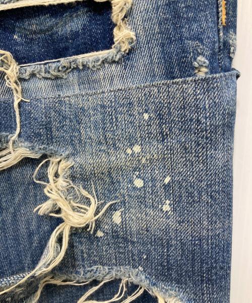 DSQUARED2（ディースクエアード）DSQUARED2 (ディースクエアード) Glam Head Jean ダメージ加工デニムパンツ インディゴ サイズ:48の古着・服飾アイテム