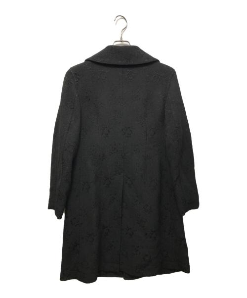 COMME des GARCONS COMME des GARCONS（コムデギャルソン コムデギャルソン）COMME des GARCONS COMME des GARCONS (コムデギャルソン コムデギャルソン) 丸襟 花柄ジャガード Aラインコート ブラック サイズ:Ｓの古着・服飾アイテム
