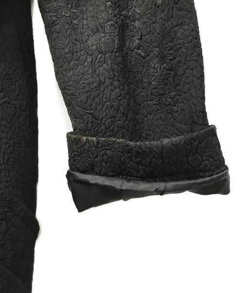 COMME des GARCONS COMME des GARCONS（コムデギャルソン コムデギャルソン）COMME des GARCONS COMME des GARCONS (コムデギャルソン コムデギャルソン) 丸襟 花柄ジャガード Aラインコート ブラック サイズ:Ｓの古着・服飾アイテム