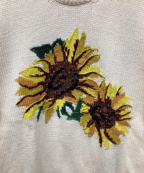 DOLCE & GABBANA（ドルチェ＆ガッバーナ）DOLCE & GABBANA (ドルチェ＆ガッバーナ) ヒマワリ刺繍クルーネックニット ベージュ サイズ:40の古着・服飾アイテム