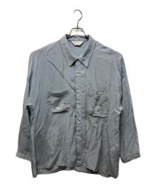 ANCELLM（アンセルム）の古着「AGING EMBROIDERY SHIRT」｜サックスブルー