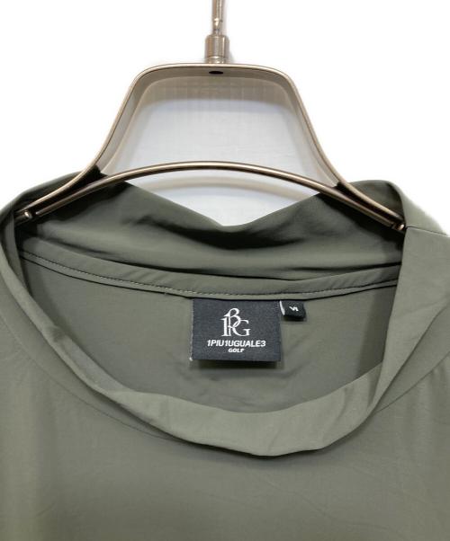 1piu1uguale3 GOLF（ウノ ピゥ ウノ ウグァーレ トレ ゴルフ）1piu1uguale3 GOLF (ウノ ピゥ ウノ ウグァーレ トレ ゴルフ) S/S MOCK NECK NEON BACK TAPE グリーン サイズ:XLの古着・服飾アイテム