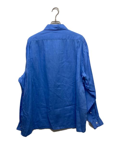 RALPH LAUREN Purple Label（ラルフ ローレン パープル レーベル）RALPH LAUREN Purple Label (ラルフ ローレン パープル レーベル) オープンカラーリネンシャツ ブルー サイズ:XXLの古着・服飾アイテム