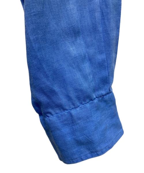 RALPH LAUREN Purple Label（ラルフ ローレン パープル レーベル）RALPH LAUREN Purple Label (ラルフ ローレン パープル レーベル) オープンカラーリネンシャツ ブルー サイズ:XXLの古着・服飾アイテム