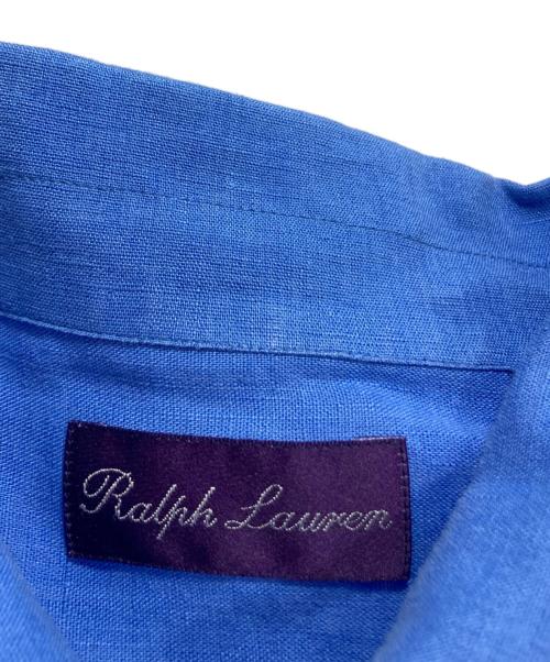 RALPH LAUREN Purple Label（ラルフ ローレン パープル レーベル）RALPH LAUREN Purple Label (ラルフ ローレン パープル レーベル) オープンカラーリネンシャツ ブルー サイズ:XXLの古着・服飾アイテム