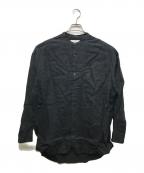 ）の古着「Linen L/S Oversized Band Collar Shirt」｜ブラック