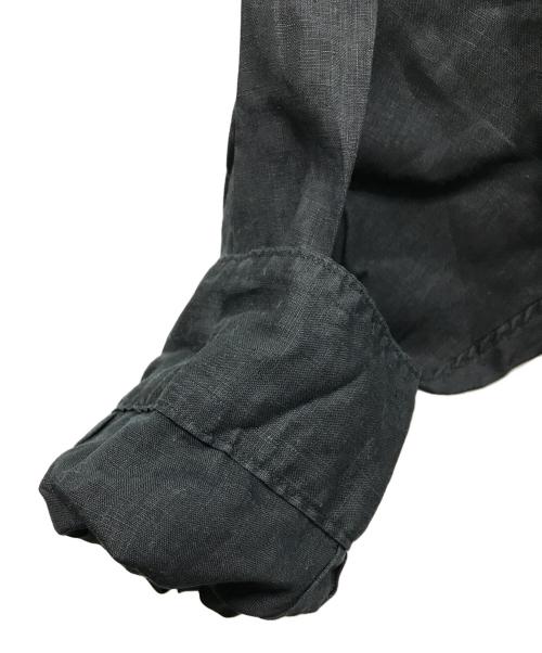 Graphpaper（グラフペーパー）Graphpaper (グラフペーパー) Linen L/S Oversized Band Collar Shirt ブラック サイズ:SIZE Freeの古着・服飾アイテム