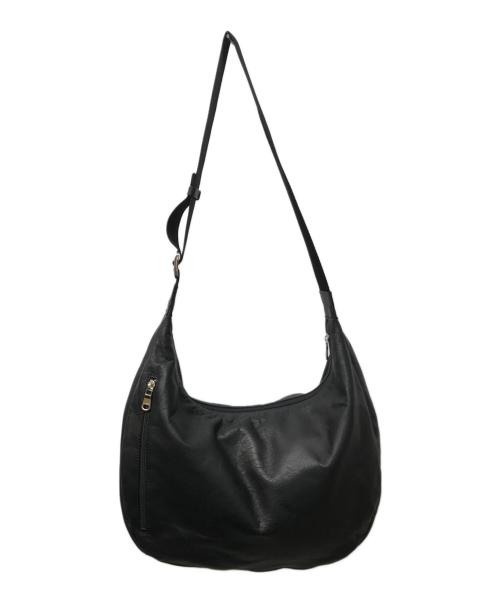 russet（ラシット）russet (ラシット) ソフトレザーラウンドビッグショルダーバッグ ブラックの古着・服飾アイテム