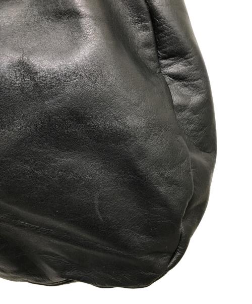 russet（ラシット）russet (ラシット) ソフトレザーラウンドビッグショルダーバッグ ブラックの古着・服飾アイテム