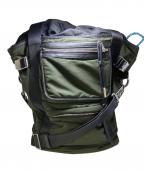 MULBERRYマルベリー）の古着「ナイロン×レザー2WAYトートバッグ」｜オリーブ