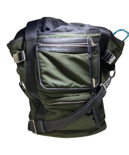 MULBERRY（マルベリー）MULBERRY (マルベリー) ナイロン×レザー2WAYトートバッグ オリーブの古着・服飾アイテム