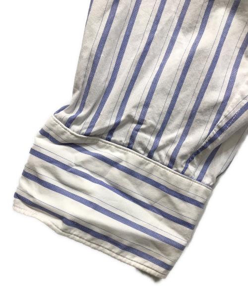 UNUSED（アンユーズド）UNUSED (アンユーズド) Zip-up striped shirt ホワイト×ブルー サイズ:3の古着・服飾アイテム