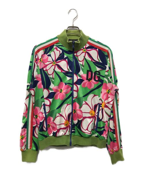 DOLCE & GABBANA（ドルチェ＆ガッバーナ）DOLCE & GABBANA (ドルチェ＆ガッバーナ) 花柄トリコロールジップアップジャケット グリーン サイズ:48の古着・服飾アイテム