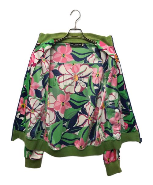 DOLCE & GABBANA（ドルチェ＆ガッバーナ）DOLCE & GABBANA (ドルチェ＆ガッバーナ) 花柄トリコロールジップアップジャケット グリーン サイズ:48の古着・服飾アイテム