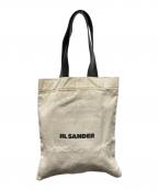 JIL SANDERジルサンダー）の古着「レザーハンドルキャンバストートバッグ」｜アイボリー×ブラック