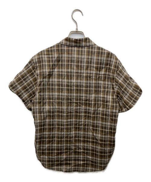 OPEN YY（オープンワイワイ）OPEN YY (オープンワイワイ) WIRE-CUFF CHIECK SHIRT ブラウン サイズ:Ｓ 未使用品の古着・服飾アイテム