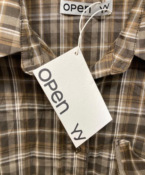 OPEN YY（オープンワイワイ）OPEN YY (オープンワイワイ) WIRE-CUFF CHIECK SHIRT ブラウン サイズ:Ｓ 未使用品の古着・服飾アイテム