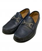 GUCCIグッチ）の古着「ホースビットローファー」｜ネイビー