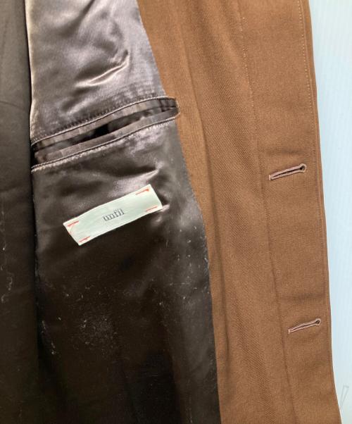 UNFIL（アンフィル）unfil (アンフィル) ウールギャバジンバルマカーンコート ブラウン サイズ:5の古着・服飾アイテム