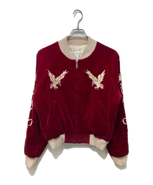 Pearl Diver（パールダイバー）Pearl Diver (パールダイバー) リバーシブルスカジャン ボルドー×ホワイト サイズ:Mの古着・服飾アイテム