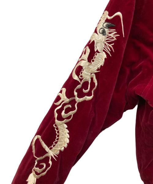 Pearl Diver（パールダイバー）Pearl Diver (パールダイバー) リバーシブルスカジャン ボルドー×ホワイト サイズ:Mの古着・服飾アイテム