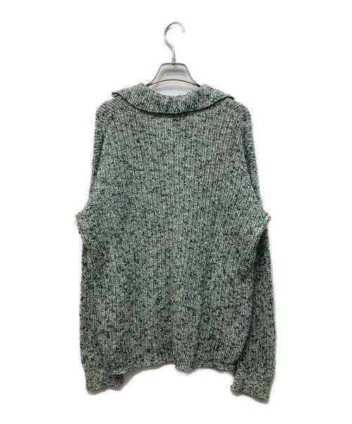 AURALEE（オーラリー）AURALEE (オーラリー) スキッパー ポロ コットンニット グリーンの古着・服飾アイテム