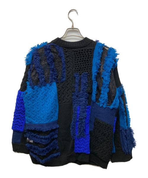 KOCHE（コシェ）KOCHE (コシェ) MIXパッチワークニット ブラック×ブルー サイズ:XSの古着・服飾アイテム